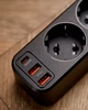 Мережевий фільтр-подовжувач RZTK Power Strip 4+2 USB-A (QC 3.0)+USB-С (PD20W) Black - зображення 13