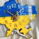 Часы настенные из эпоксидной смолы "Карта Украины" 50х34 см (053-50) - изображение 5