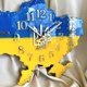 Часы настенные из эпоксидной смолы "Карта Украины" 50х34 см (053-50) - изображение 4