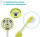 Зубная щетка Chicco Milk Teeth на присоске 3-6 лет Розовая с желтым 2 шт (12084.00) (8058664174744) - изображение 6