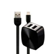 Мережевий зарядний пристрій Remax RP-U215i 2.4A 2 USB плюс кабель Lightning 220V EU чорний - изображение 1