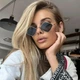 Солнцезащитные очки No Brand ромбы Romb черные с золотом - изображение 5