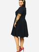 Sukienka trapezowa damska Plus Size Karko U334 50-52 Granatowa (5903676038160) - obraz 3