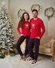 Жіноча піжама зі штанами Олень з подарунком Family look для сім'ї XL 96735 Червоний - зображення 2