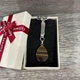 Кулон с натуральным камнем Тигровый глаз в форме капли на брелоке для ключей сталь в сувенирной коробочке (16084) - изображение 1