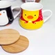 Кружка с бамбуковой крышкой "Love Cup", 450мл (Большая керамическая чашка для чая) Жёлтый - изображение 4