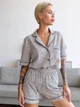 Пижама (рубашка + шорты) женская хлопковая Roksana Lana 1416 XL Серая (4821416160995) - изображение 3
