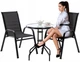 Комплект Садовой Мебели Круглый Стол 60 см + 2 Кресла Текстилен GardenLine Majorka-2 Black Черный для дачи для террасы для лоджии для балкона Польша - изображение 4