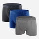 Набор трусов боксеров мужских Uniconf UBB116R1SET L 3 шт Черный/Синий/Серый меланж (5942542244717) - изображение 1