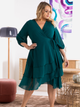 Sukienka kopertowa damska elegancka Karko SB235 38 Zielona (5903676102816) - obraz 3