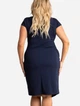 Sukienka kopertowa damska Plus Size Karko SA288 54-56 Granatowa (5903676035961) - obraz 2