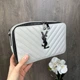 Стильная мини сумочка Yves Saint Laurent каркасная стеганая для девушек серого цвета клатч из экокожи - изображение 5