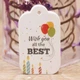 Бирки Подарочные "Wish you all the BEST" Бумажные Прямоугольные, Белый, 50x30х0.4мм, Отверстие: 3мм, 100 шт - изображение 2