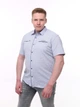 Рубашка мужская белая в клетку со стрейчем 8415-1 L - изображение 4