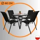 Комплект Садових Меблів Круглий Стіл 60 см + 4 Крісла Текстилен GardenLine Majorka-4 Black Чорний для дачі для тераси для лоджії для балкону Польща - зображення 1