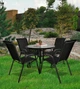 Комплект Садових Меблів Круглий Стіл 60 см + 4 Крісла Текстилен GardenLine Majorka-4 Black Чорний для дачі для тераси для лоджії для балкону Польща - зображення 3