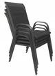 Комплект Садових Меблів Круглий Стіл 60 см + 4 Крісла Текстилен GardenLine Majorka-4 Black Чорний для дачі для тераси для лоджії для балкону Польща - зображення 5