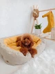 Лежак для собак лежанка для собак и кошек спальное место для животных съемный чехол с бортами 100х70х20 см Incor Желтый (Donut8) - изображение 2