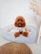 Лежак для собак лежанка для собак и кошек спальное место для животных съемный чехол с бортами 65х45х18 см Incor Серый (Donut1) - изображение 6