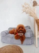 Меховой диван лежак для собак лежанка для собак и кошек спальное место для животных съемный чехол 66х37х33 см Incor Серый (MDL4) - изображение 8