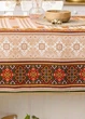Скатерть для кухни на стол тканевая из льна в украинском стиле вышиванки 150х220 см (Е05014В-3) - изображение 6