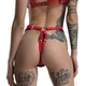 Трусики з натуральної шкіри Feral Feelings - String Bikini Red - зображення 3