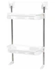 Полиця-стелаж Stenson R93340 для туалету металева 30х14,5х51 см White - зображення 1