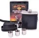 Фляга 266ml в коже 3 стопки 10ml в крышке TD9 Black - изображение 1