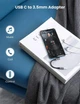 Перехідник Ugreen кабель Type-C — 3.5 mm для навушників Angled 10CM Gray (AV142) - зображення 2