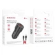 Автомобільне зарядне пристрій Borofone BZ19 Wisdom Metal with cable Micro 2.4A 2USB black - зображення 2