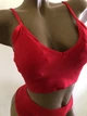 Комплект женского белья в рубчик топ бюстгальтер трусики Honey Fashion Accessories XS/S красный (2-74) - изображение 4