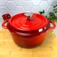 Чугунная кастрюля 4.8 л Красная Ringel Essen для всех видов плит - изображение 4