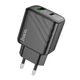 Сетевое зарядное устройство Hoco CS23A 30W / 3A USB+Type-C с быстрой зарядкой Black - изображение 1