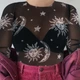 Жіночий прозорий сіточний топ з принтом Honey Fashion Accessories S чорний (10-115) - зображення 7