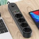 Мережевий фільтр-подовжувач ColorWay 4 розетки/4USB (Type-C PD20W + 3USB QC3.0) (45 Вт) 2 м Black (CW-CHE44PDB) - зображення 9