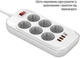 Сетевой фильтр-удлинитель ColorWay 6 розеток/4USB (Type-C PD20W + 3USB QC3.0) (38 Вт) 2 м White (CW-CHE64PDW) - изображение 4