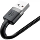 Кабель Baseus USB - Lightning 1метр 2.4A Cafule Black/Gray (CALKLF-BG1) - зображення 3