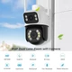 Wifi Двойная камера видеонаблюдения 8 мп 4K HD ICsee A8 ptz ( двойная поворотная уличная IP камера видеонаблюдения с двумя объективами 8 mp ) - изображение 2