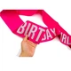 Стрічка через плече на день народження "Birthday girl" pink & silver (40-224) - зображення 5