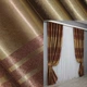 Комплект готовых штор VR-Textil Софт № 1392ш Коричневый с золотистым 150х270 см 2 шт (33-0253) - изображение 1