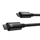 Кабель Baseus Tungsten Gold Type-C to Type-C 240W (1m) (black) - зображення 5