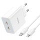 Сетевое Зарядное Устройство Hoco C108A Leader PD35W/QC Type-C to Lightning Цвет Белый - изображение 3