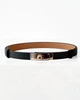 Ремінь шкіряний з логотпом Hermes Kelly 18 Belt Beige 60-100см Чорний - зображення 3
