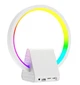 Беспроводная зарядка WiWU 4в1 15W + колонка 5W + RGB-подсветка + радио Ночник с блютуз колонкой и зарядным устройством 1500 mAh Белый - изображение 4