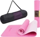 Набор Коврик спортивный Cornix TPE 183 x 61 x 0.6 см для йоги и фитнеса XR-0005 Pink/Rose + Мяч для фитнеса (фитбол) Cornix 85 см Anti-Burst XR-0251 Розовый - изображение 2
