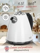 Электрочайник в стальном корпусе Adler AD 1343 white 1,5 л STRIX - изображение 10