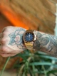 Мужские часы Poedagar Nautilus золотые, синий циферблат - изображение 6