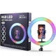 Світлодіодна кільцева LED лампа з кріпленням для телефону RGB MJ-33 33 см диаметр - изображение 1