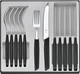 Набор столовых приборов Victorinox Swiss Modern Table Set 12 предметов с черной ручкой (6.9093.11W.12) - изображение 1