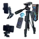 Штатив NeePho NP-3160S 30-68,5 см 3D рівень (Bluetooth пульт тримач) Black (36209) - зображення 4